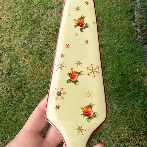 Villeroy & Boch Rare Christmas Motif Bells Snowflakes Pie Server Vintage Estate. - Picture 2 of 9